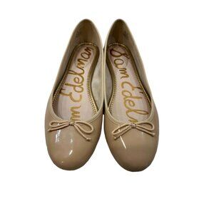 SAM EDELMAN "FINLEY" NUDE PATENT LEATHER BALLET FLATS/CHIC/GREAT CONDITION 9.5